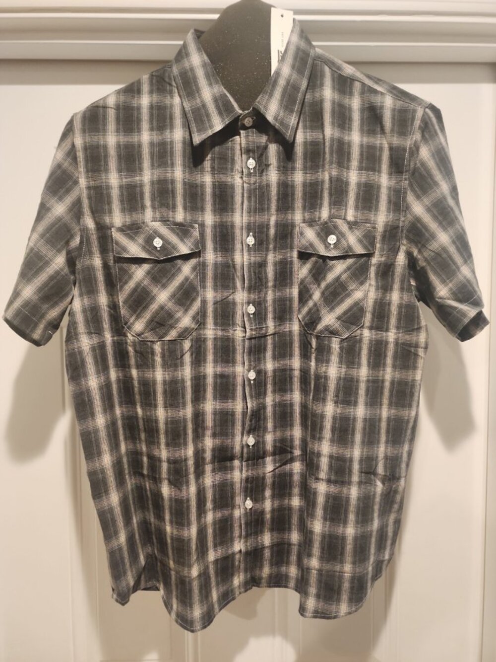 JOGAL Mens 3XL Western short Sleeve Button Down pocket Shirt cotton big and tall